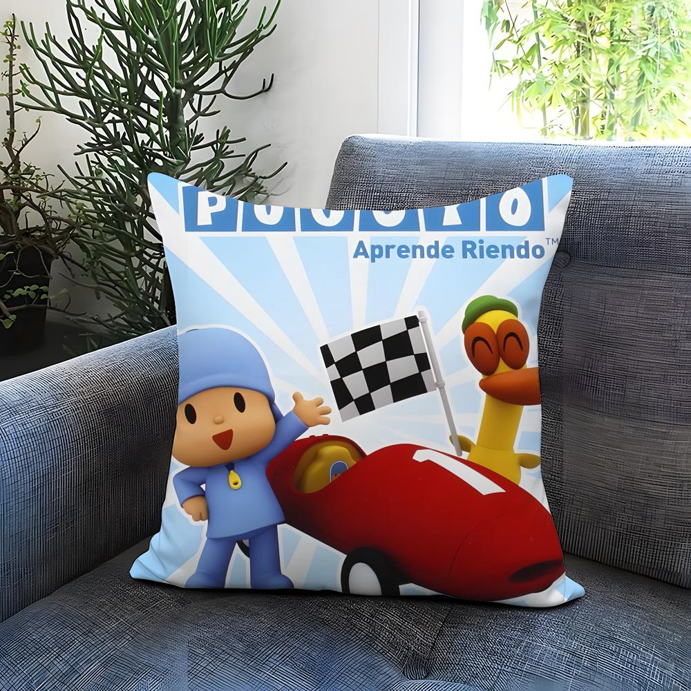 Hot P-PPocoyo Cushion Cover Comfortable Reversible Pillow Cover Ideal for Car Sofa Bedroom & Beyond