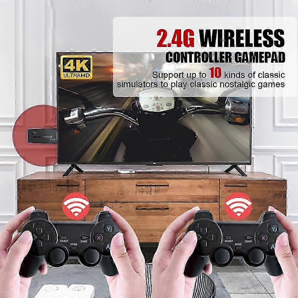 64G Kabellose 4K HDMI Videospielkonsole Retro 20000+ Spiele TV Stick 64G mit 2x Kabellosen Controllern
