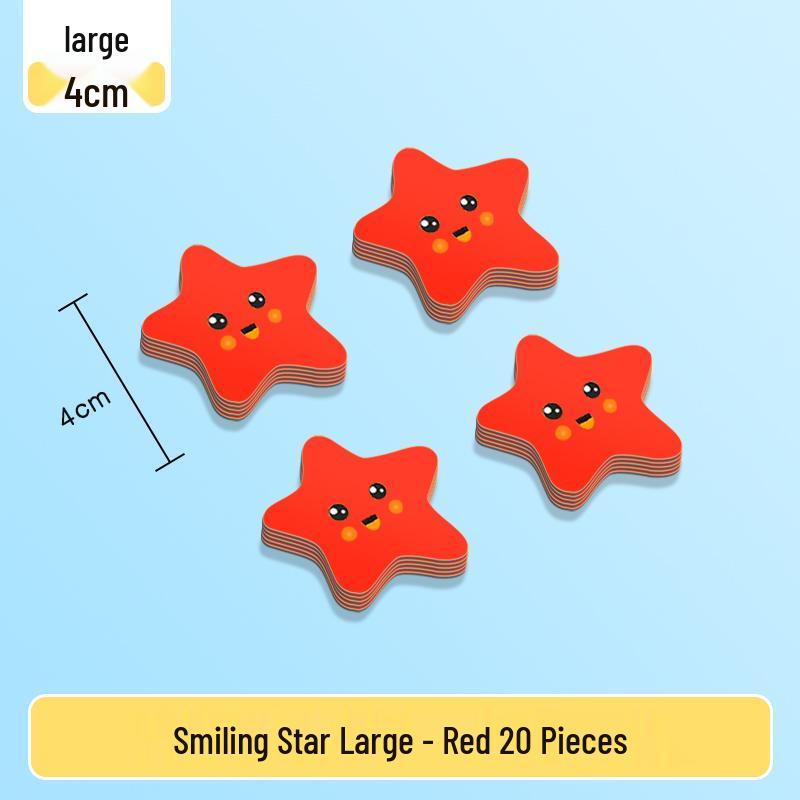 Magnetic Blackboard Stickers: Kids' Reward Magnets with Cartoon Stars, Flowers, and Smileys for Home & Classroom Whiteboards
