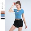 New Yoga Clothing Tops Short-sleeved T-shirt Women Summer Tight Sports Running Stretch Breathable Fitness Tops