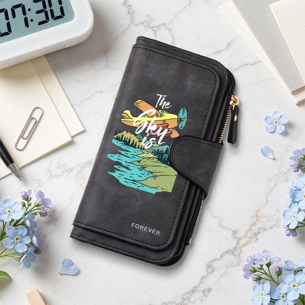 Stylish Printed Long Wallet Multi Card Slot Purse