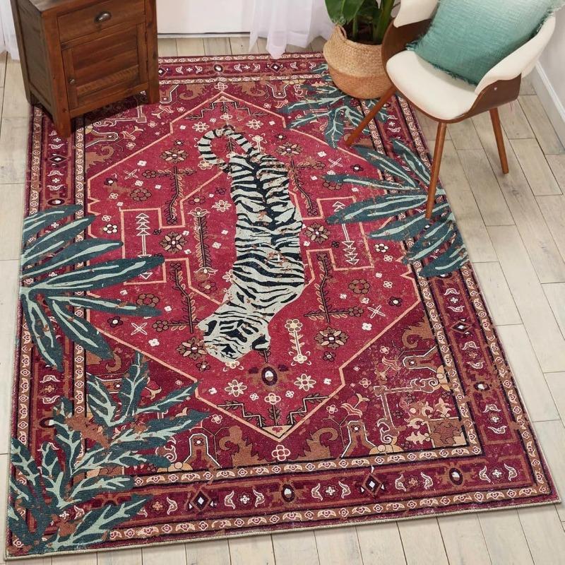 Persian Carpet Tropical Rainforest Tiger Bedroom Bedside Rugs Dirt Resistant and Wear-resistant Homestay Mats Decoration Carpet