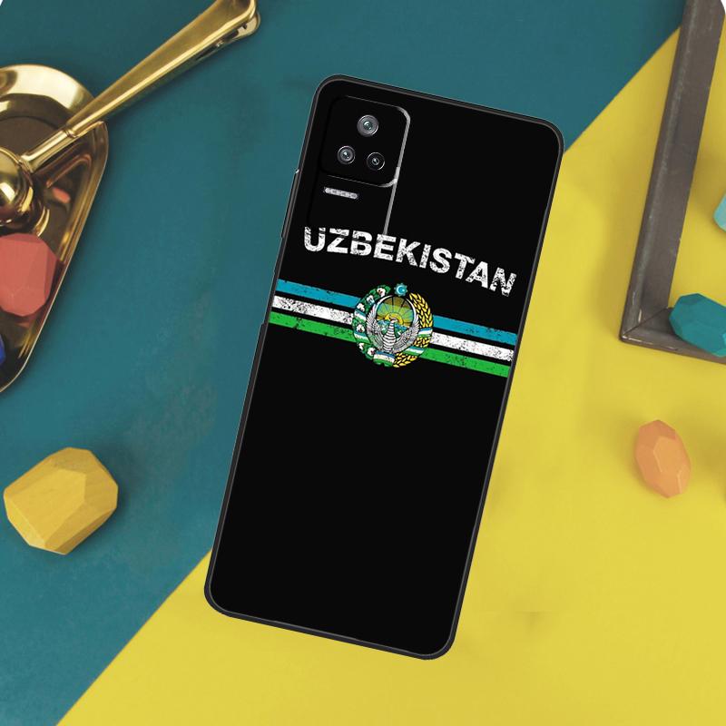 Uzbekistan Flag Coat Of Arms Case For Xiaomi 13T 11T 12T 14T Pro 13 14 15 Ultra POCO X7 Pro X3 X5 X6 F5 F6 M6 Pro Funda