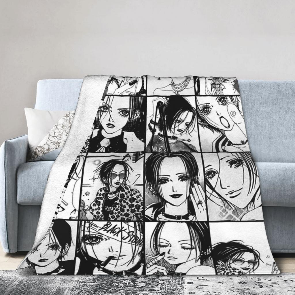 Nana Osaki Manga Panel collage Blanket Flannel Spring Autumn Breathable Warm Throw Blanket for Sofa Bedroom Bedspread