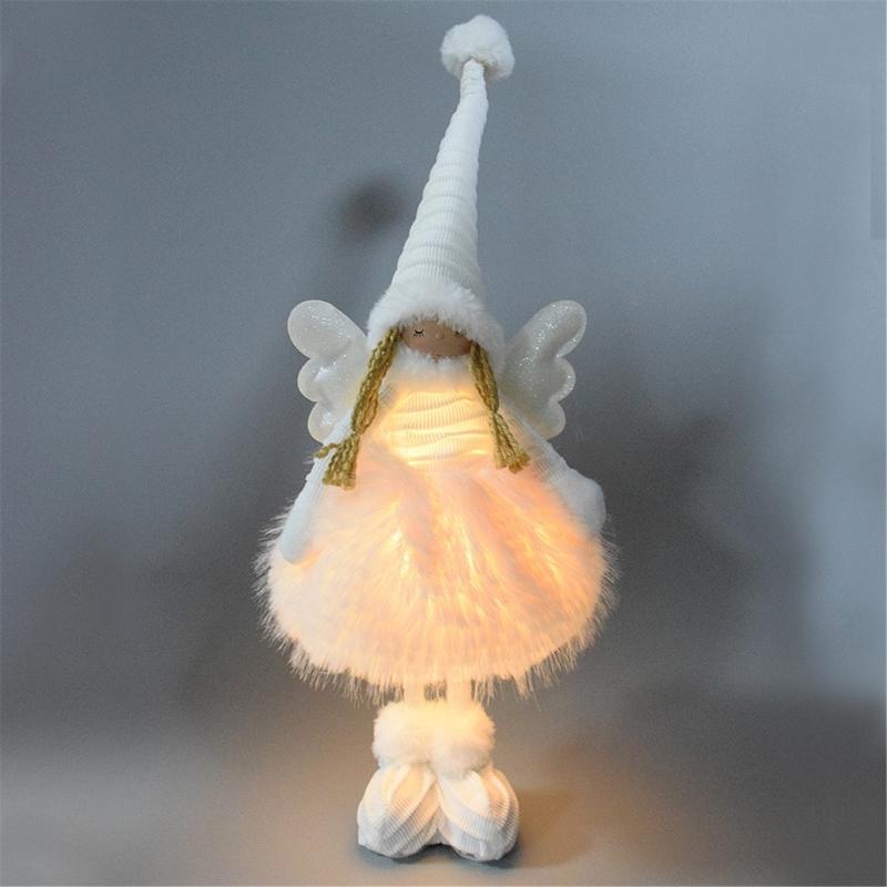 Illuminated Fabric Angel Statue Festival Tabletop Ornament Perfect For Christmas Weddings And Special Celebration