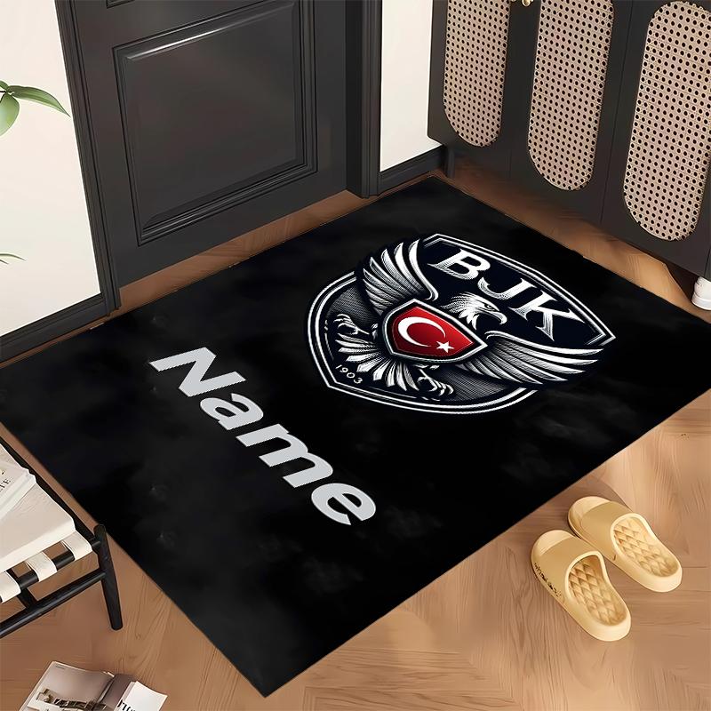 BJK FC (5) Personalized name Office Carpet Stylish Decor for Living Room Bedroom Kitchen