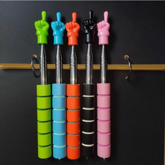 1 Set Telescopic Finger Pointer Stick Convenient Stainless Steel Teachers Pointer for Classroom Home School