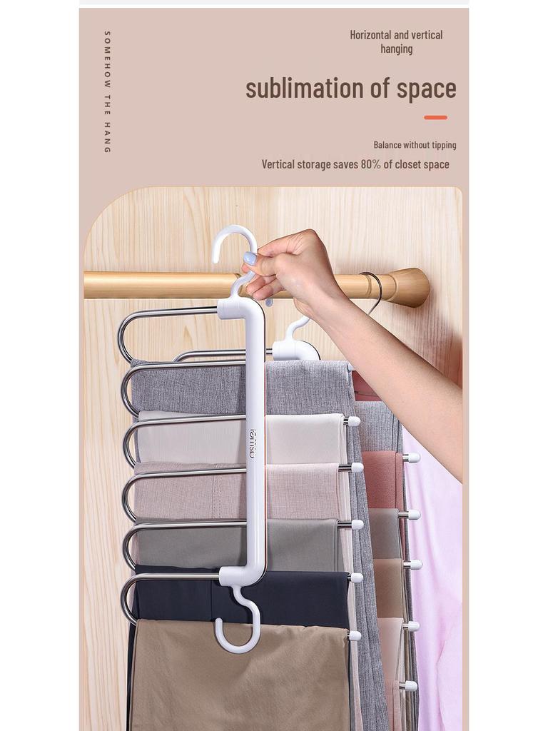 Mehrschichtiger rutschfester faltbarer Hosenbügel für nahtlose Aufbewahrung