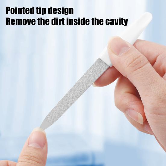 10Pcs Stainless Steel Nail File Pointed Tip Non-Slip Ergonomic Handle Men Women Gel Acrylic