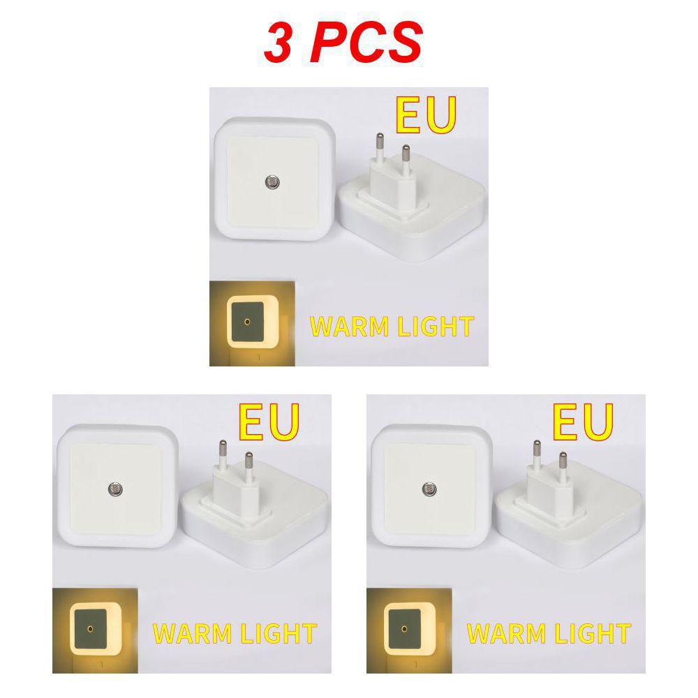 LED Night Light Mini Light Sensor Control 110-240V EU US UK Plug Nightlight Lamp For Children Kids Living Room Bedroom Lighting