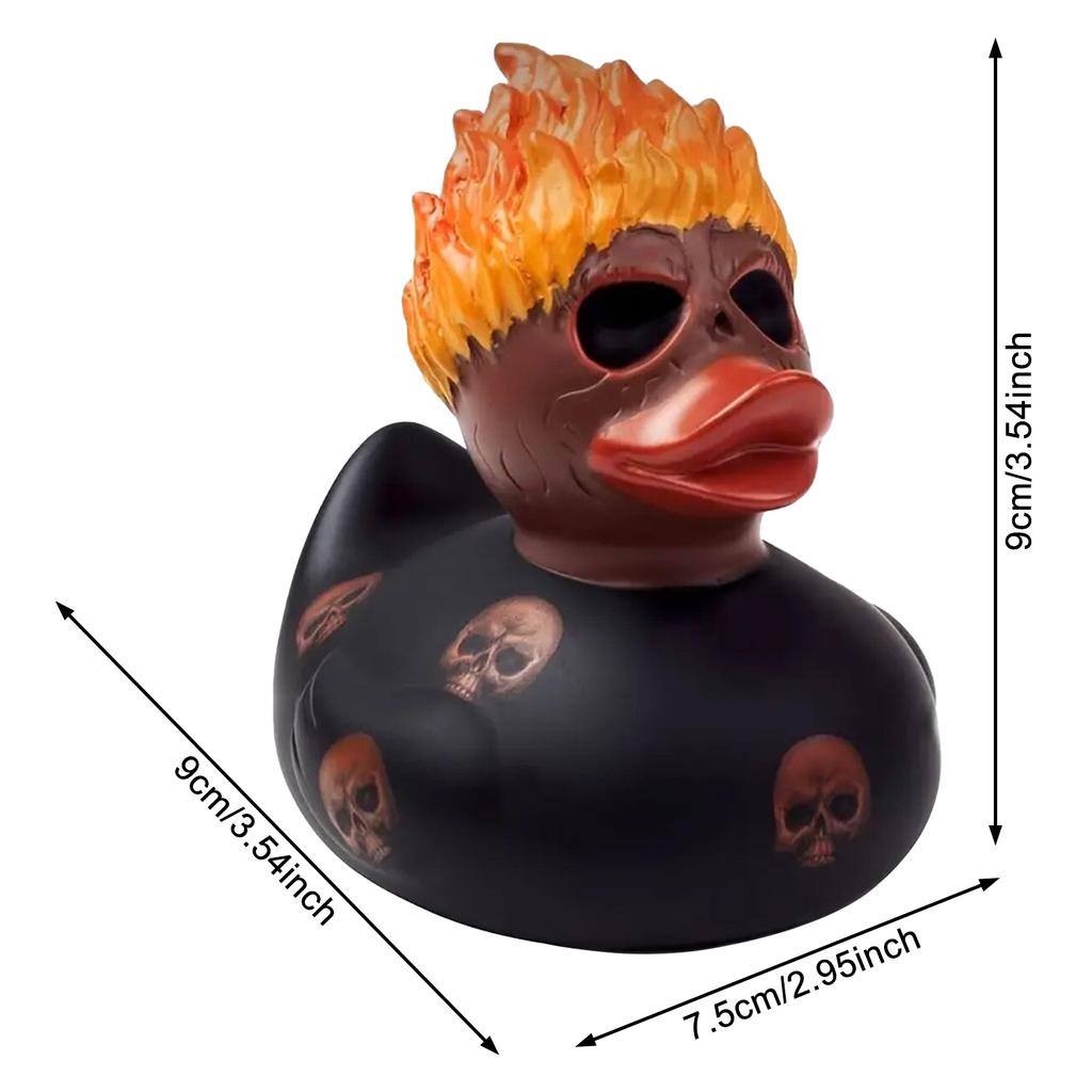 Halloween Resin Fiery Rubber Duck Cute Bathtub Duck Creative Home Ornament Bathroom Decor Unique Gift for Party Holiday