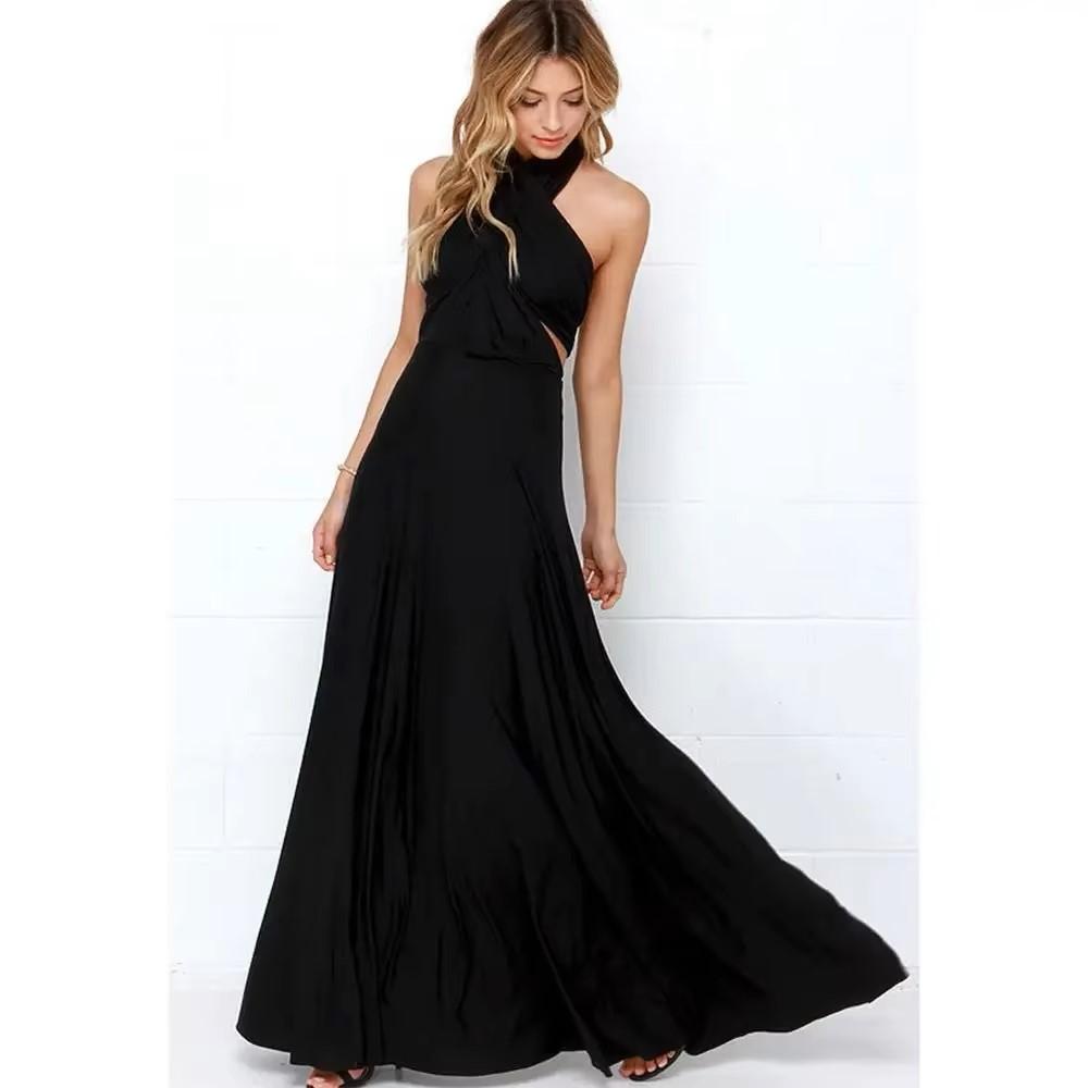 Sexy Women Wrap Boho Maxi Club Bandage Long Dress Party Bridesmaids Robe Longue Spaghetti Strap Female Multi Rope Hollow Out