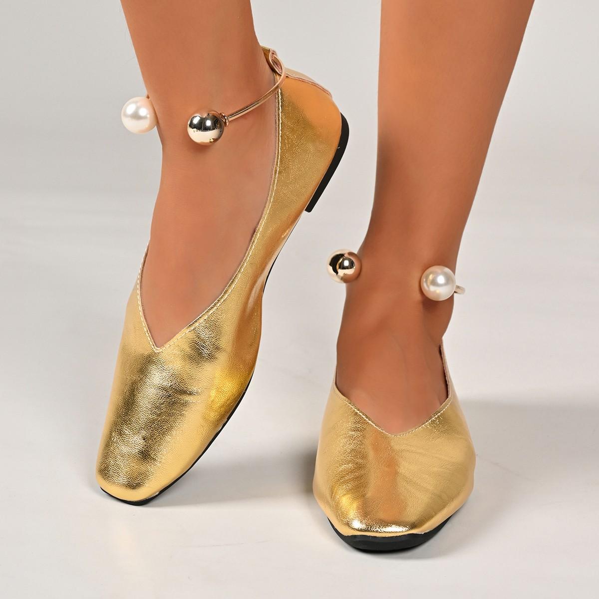 

French Silver Soft Sole Mary Jane One Word Strap Square Toe Single Shoes Temperament Women s Shoes 42