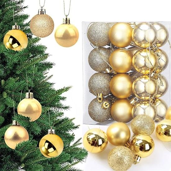 24'lü paket Noel Ağacı Dekorasyon Topları Süsler Asılı Sahne Noel Ağacı Dekor Öğeleri Ev Ofis Kilise Kapalı Açık
