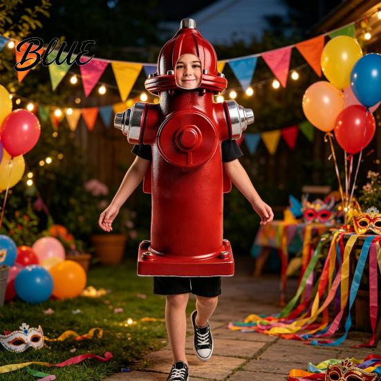 Kids Hydrant Costume for Adults and Kids Realistic Cosplay Character Performance Wear Apparel Hooded Dress-Up Outfit Halloween Festival Parties