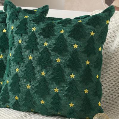 2PCS Christmas Tree Pillow Covers 18x18 Inch Set of 2 Christmas Decoration Throw Pillow Covers Square Cushion Cases for Home