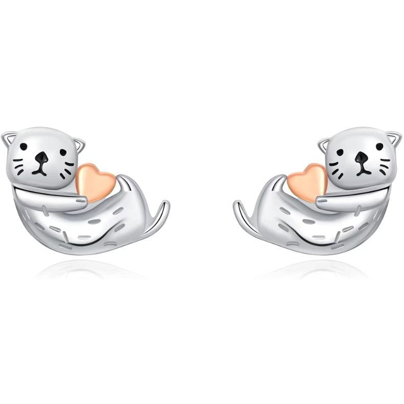 

Серьги в виде морской выдры. Корейский стиль. Свежие и милые серьги в виде морских животных.