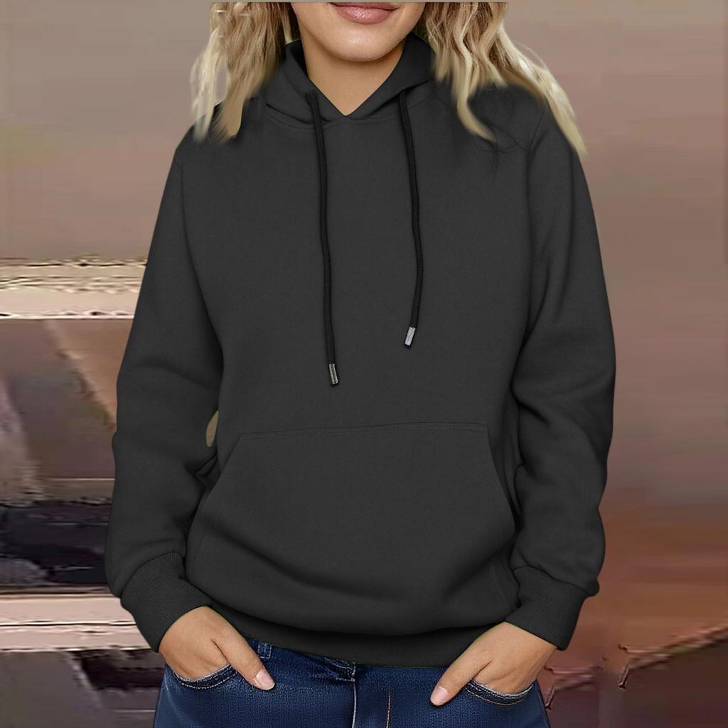 Women's Long Sleeve Oversized  Oversized Drop Shoulder Sleeves Women's Hooded Plush Sweatshirt