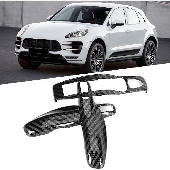for Porsche Key Fob Cover Remote Key Cover 3pcs/Set Carbon Fiber Style Car Trim Cover Fit for Porsche Panamera Cayman//Boxster