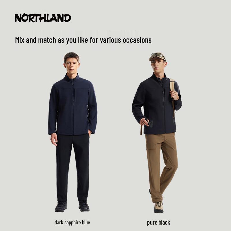 NOUSLAND Men's 3-Proof Fleece Softshell Stand-Collar Jacket NXJFH5475E