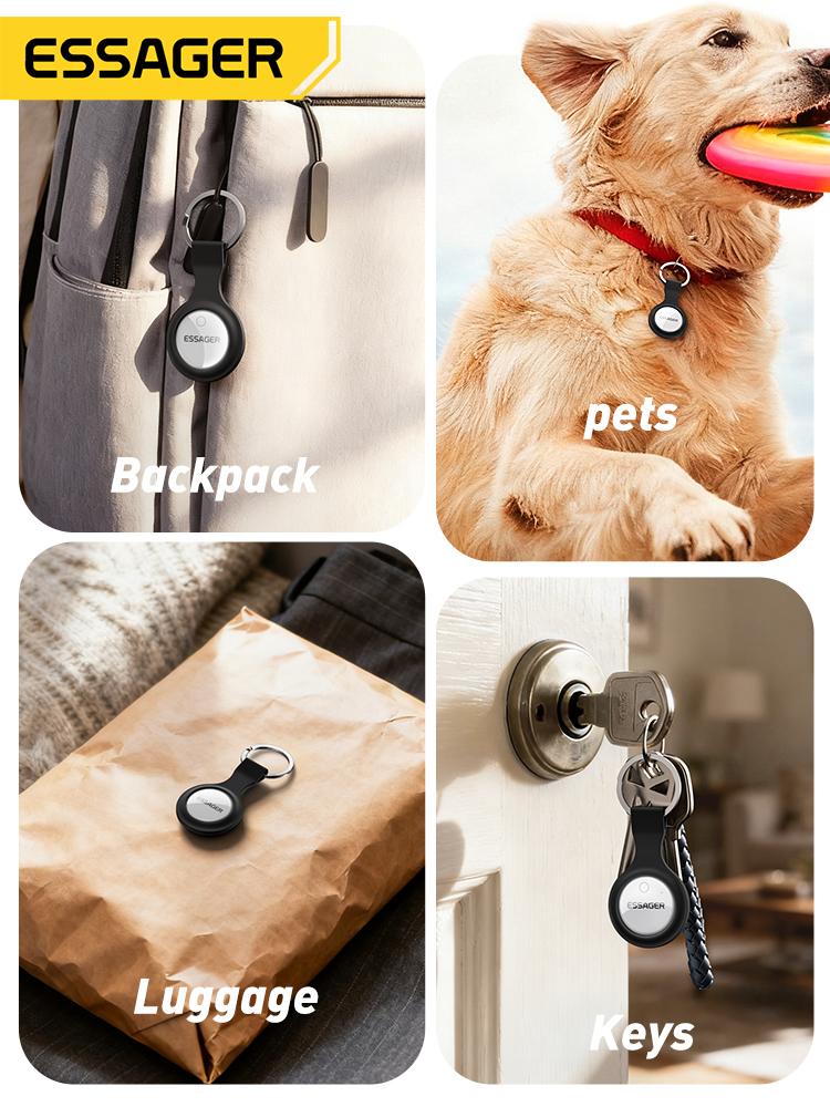 Essager Works with Apple Find My Smart Tag - Bluetooth GPS Tracker for Keys, Luggage & Pets, MFi Certified Anti-lost Finder Device for iOS