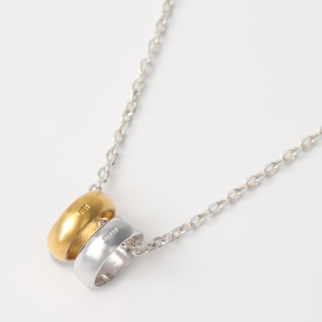 Pure Gold 24k Platinum Baby Ring Charm Pendant 24k Pure Gold Charm Pendant Pt999 Pure Platinum Gold Chain [KAZURI] (Pure 999) Necklace, Baby-Ring