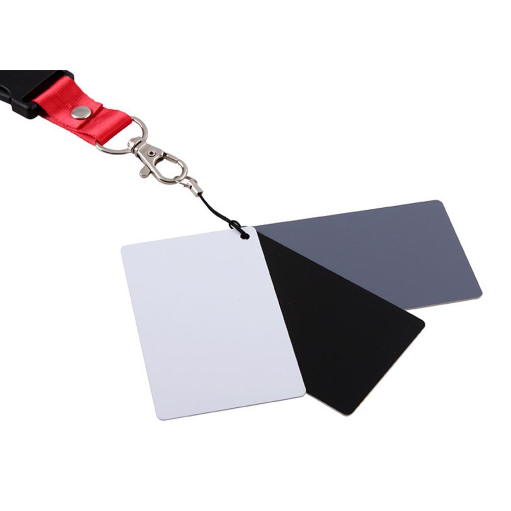 3 In 1 White Black Grey Balance  Cards 18-degree Small Gray Card With Neck Strap Photography Accessories