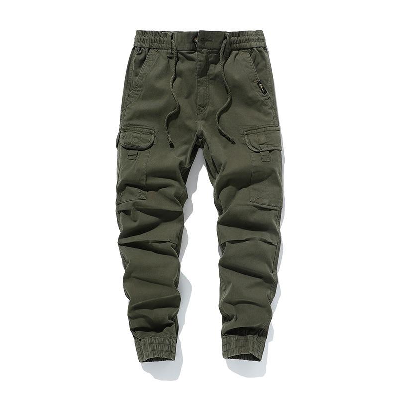 

Tooling multi-bag wear-resistant solid color washed trousers four seasons men s simple and versatile leggings retro casual trousers 38 армия зеленый