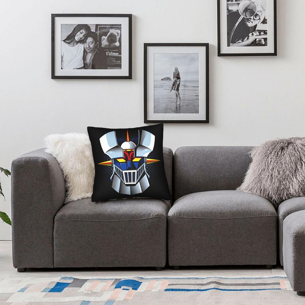 Cartoon Rocket Punch Mazinger Z Pillow Cover Vintage Pillow Case For Sofa Bedroom Home Decor Graphic Cushion Cover Gift Idea