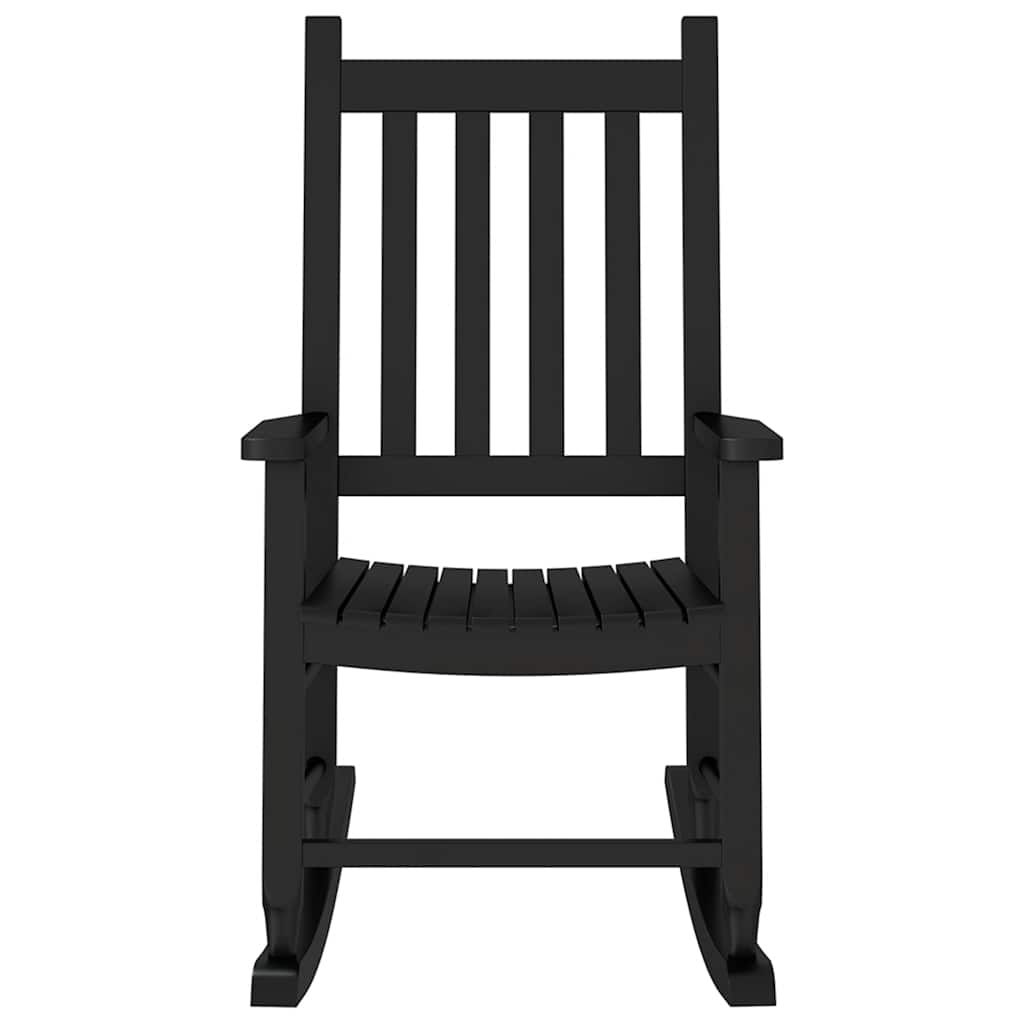 Kids  Rocking Chair Black Solid Poplar Wood
