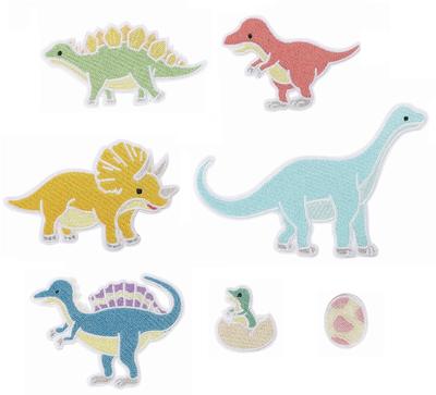 Dongri Wappen-ya Dinosaur Iron-On Patch Set 7 Pieces