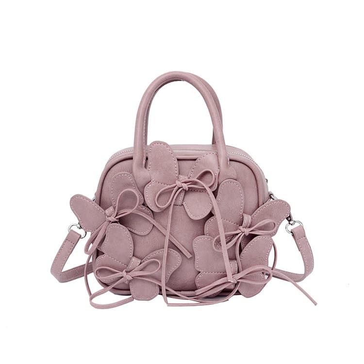 Gentle wind three-dimensional bow crossbody bag розовый
