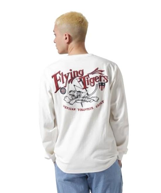 AVIREX MILITARY MOTIF LONG SLEEVE T-SHIRT(WEB&DEPOT Exclusive) 783-4930016 white XL