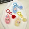 Beflocktes Häschen Schlüsselanhänger Anhänger Niedliche Puppe DIY Zubehör Handy Schmuckanhänger