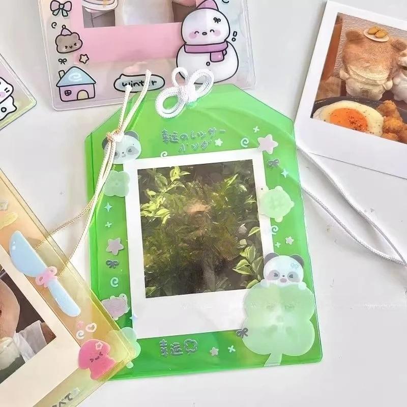 

Original Yushou Laser PVC Photo Frames 3 Inch Photocard Mini Doll Storage Bags Lucky Clover Card Protective Case Japan Style