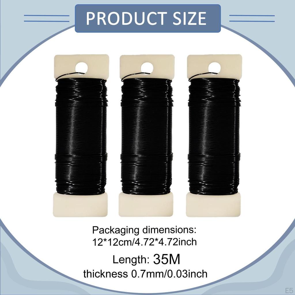 3 Pieces Floral Wire Flexible Paddle Wires Bendable Lightweight Wreath Craft 35M for Corsages,