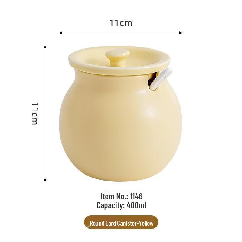 Ceramic Kitchen Storage Jar with Spoon 400ML