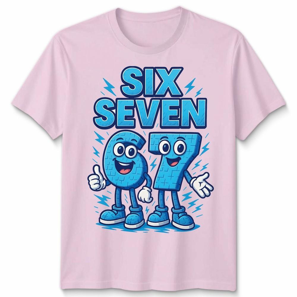 Six Seven Number 67 Cartoon Funny Retro Gamer Style Unisex Tshirt Gift