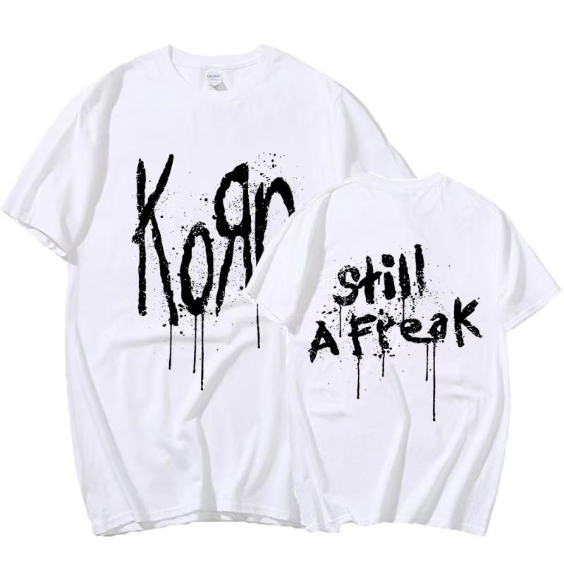 Summer Men Summer Polyester T-Shirt Fashion Top Tees Male Casual Short Sleeve Clothing Korn Music Streetwear Rock Band Unisex