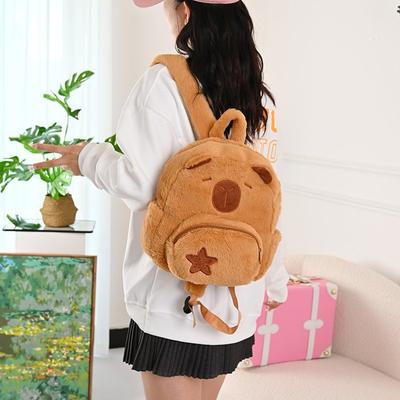 Schoolbag New Kapibara Plush Capybara Backpack Cute Versatile Hair Bag Girl Cartoon Student Small Backpack Tide