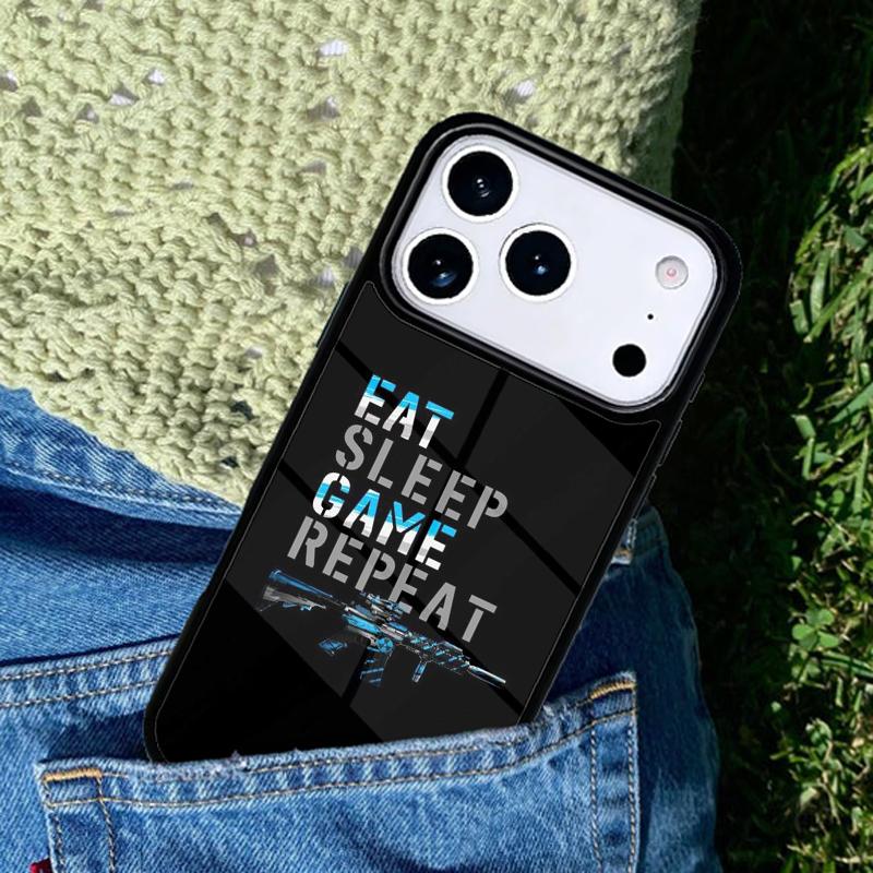 Eat Sleep Game Repeat Gamer Phone Case Cover Compatible with for IPhone 17air 16e 15 14 13 12 11Pro Max 17 Air