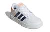 Adidas Neo Breaknet K Synthetic Leather Comfortable Abrasion Resistant Low top Kids' Skateboarding Shoes White Yellow GW2889
