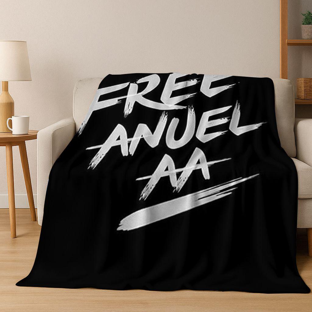 Anuel gratuito AA Rapper Hip Hop Cantante Stella Coperta di flanella Coperta morbida e calda per camera da letto Soggiorno Letto Campeggio
