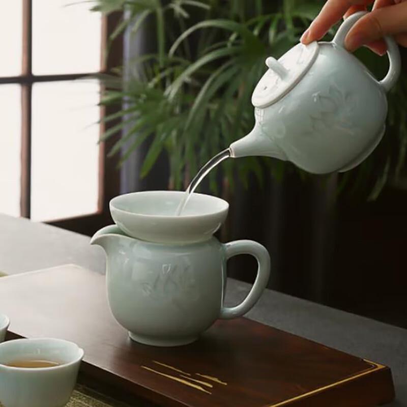 Bafangli Longquan Celadon 10-Piece Lotus Tea Set