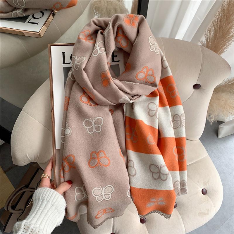Autumn and Winter New Imitation Cashmere Jacquard Thick Scarf Women's Versatile Fashion Big Shawl Warm Scarf