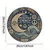 1 Pc Round Metal Wall Art Decor for Office Living Room Patio (20x20 Cm)