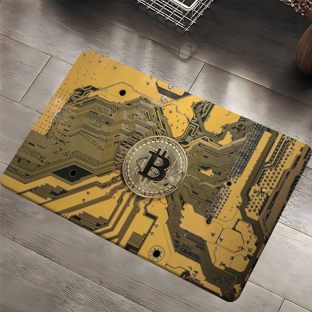 B-Bitcoin Logo Küchenmatte Kinderzimmer Schlafzimmer Dekoration Balkon Rutschfeste Fußmatte Wohnzimmer Alfombra