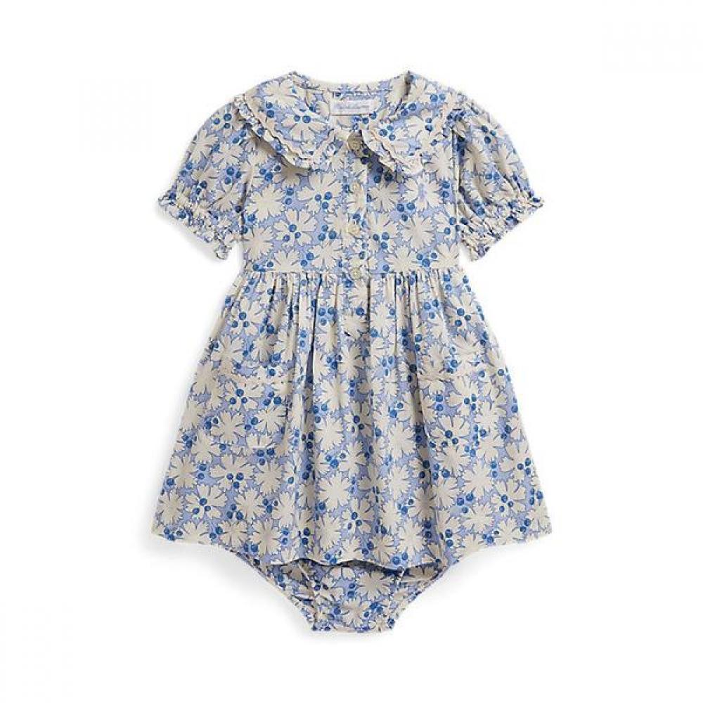 Polo Ralph Lauren Baby Girls Blueberry Cotton Shirtdress   Bloomer  Cwpodrsf3d20724999 12M