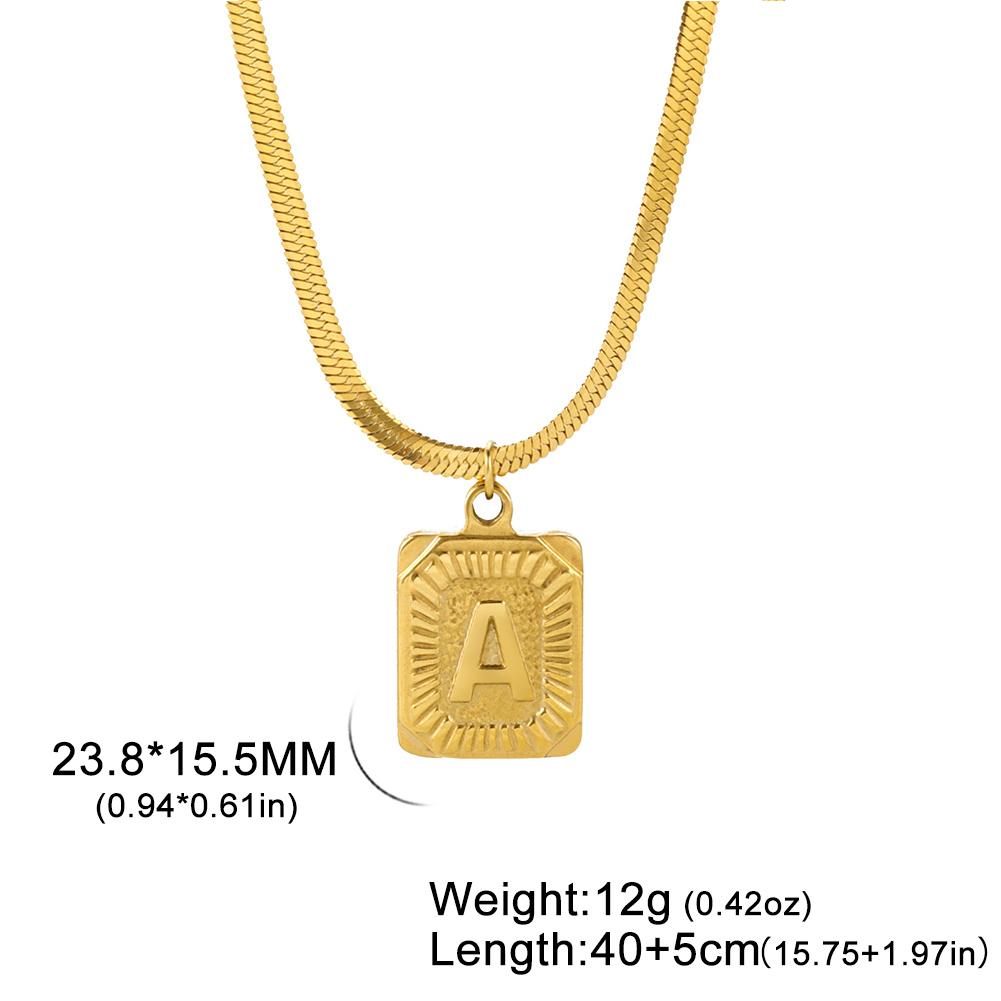 Dreamtimes A-Z Alphabet Stainless Steel Pendant Necklace for Women Snake Chain Initial Letter Clavicle Necklaces Collar Jewelry