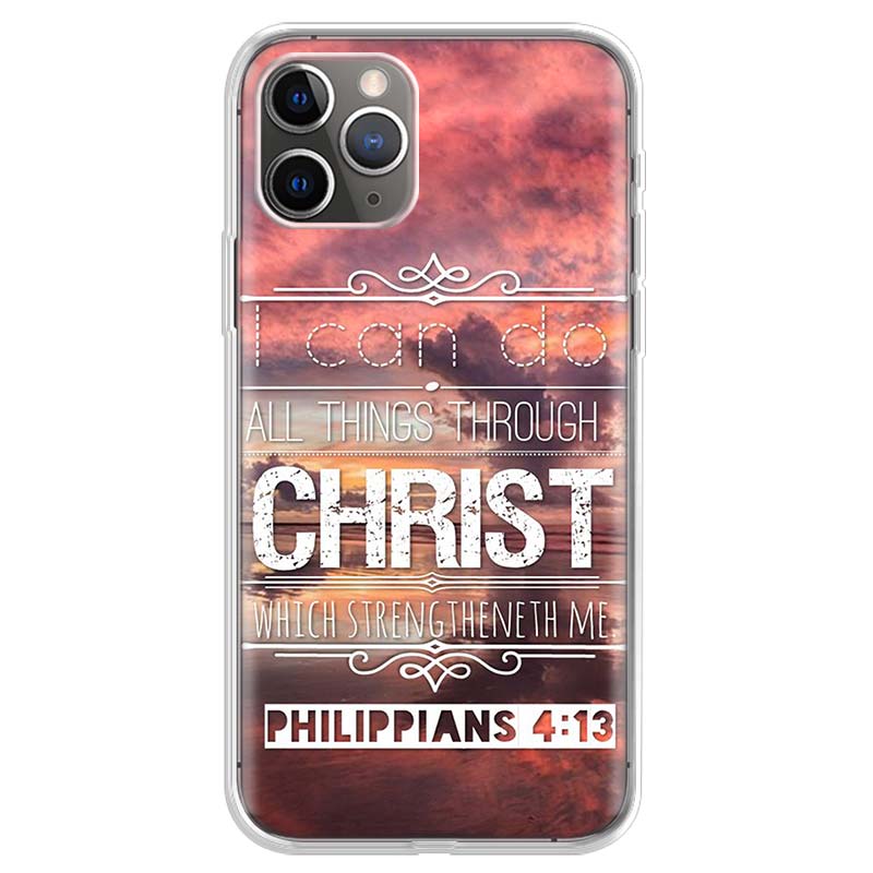 

Bible verse Philippians Jesus Christ Christian Phone Case For iPhone 17 Air 11 13 Mini 14 15 Plus 16 12 Pro Max 16E SE 7 8 Patte iPhone 15 Pro Max
